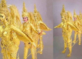 Hé lộ bộ quốc phục nặng 40 Kg của đại diện hoa hậu hoàn vũ Lào 2018