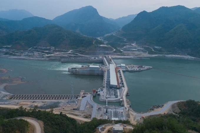 Đập thuỷ điện Xayaburi của Lào trên sông Mekong. Ảnh: ThaiPBS.