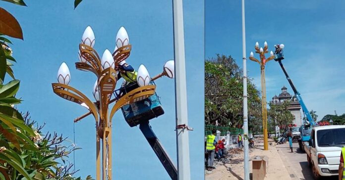 Vientiane đẩy nhanh dự án nâng cấp hệ thống chiếu sáng