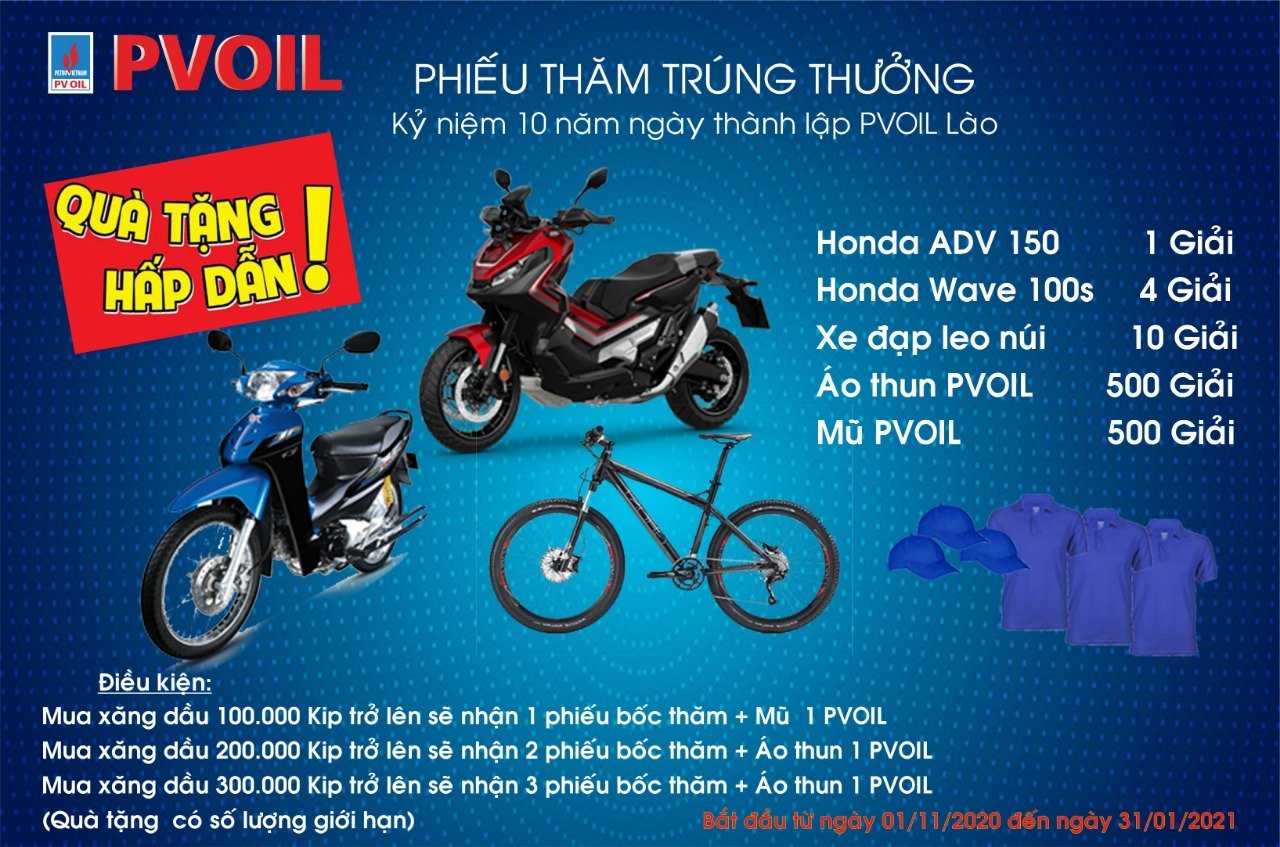 PVOIL Lào tổ chức chương trình bốc thăm may mắn cho khách hàng nhân dịp kỷ niệm 10 năm thành lập