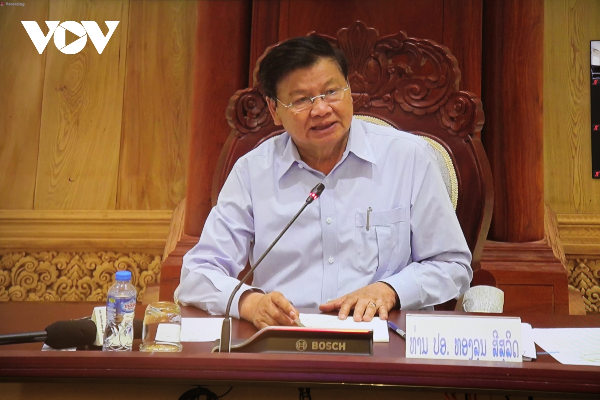 Tổng Bí thư Lào đánh giá cao nỗ lực thi công tòa nhà Quốc hội Lào mới của Binh đoàn 11