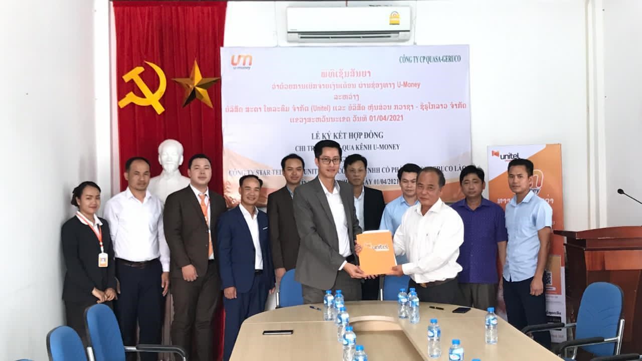 Công ty cao su Quasa Geruco hợp tác Unitel thuận tiện hóa hoạt động trả lương người lao động