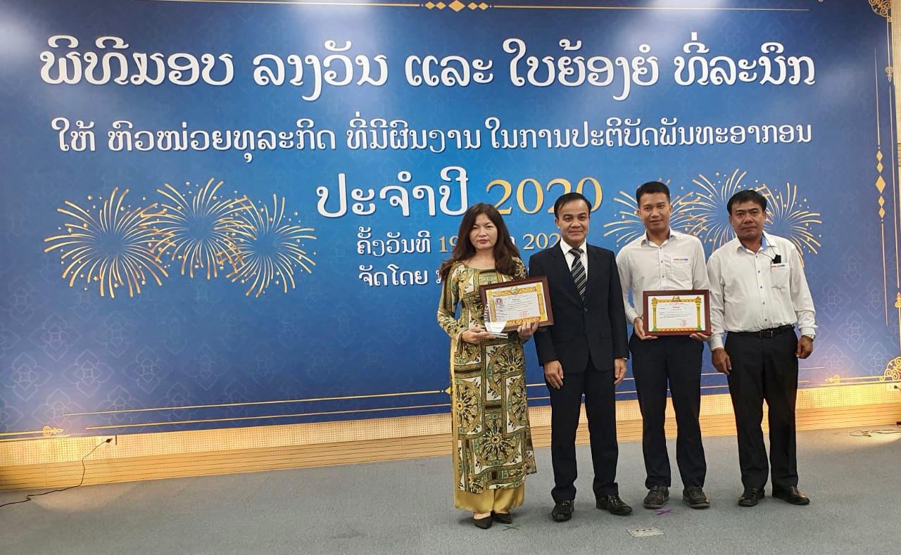 PVOIL Lào và PVOIL Lào Trading nhận bằng khen của Bộ tài chính về thực hiện tốt nghĩa vụ thuế năm 2020