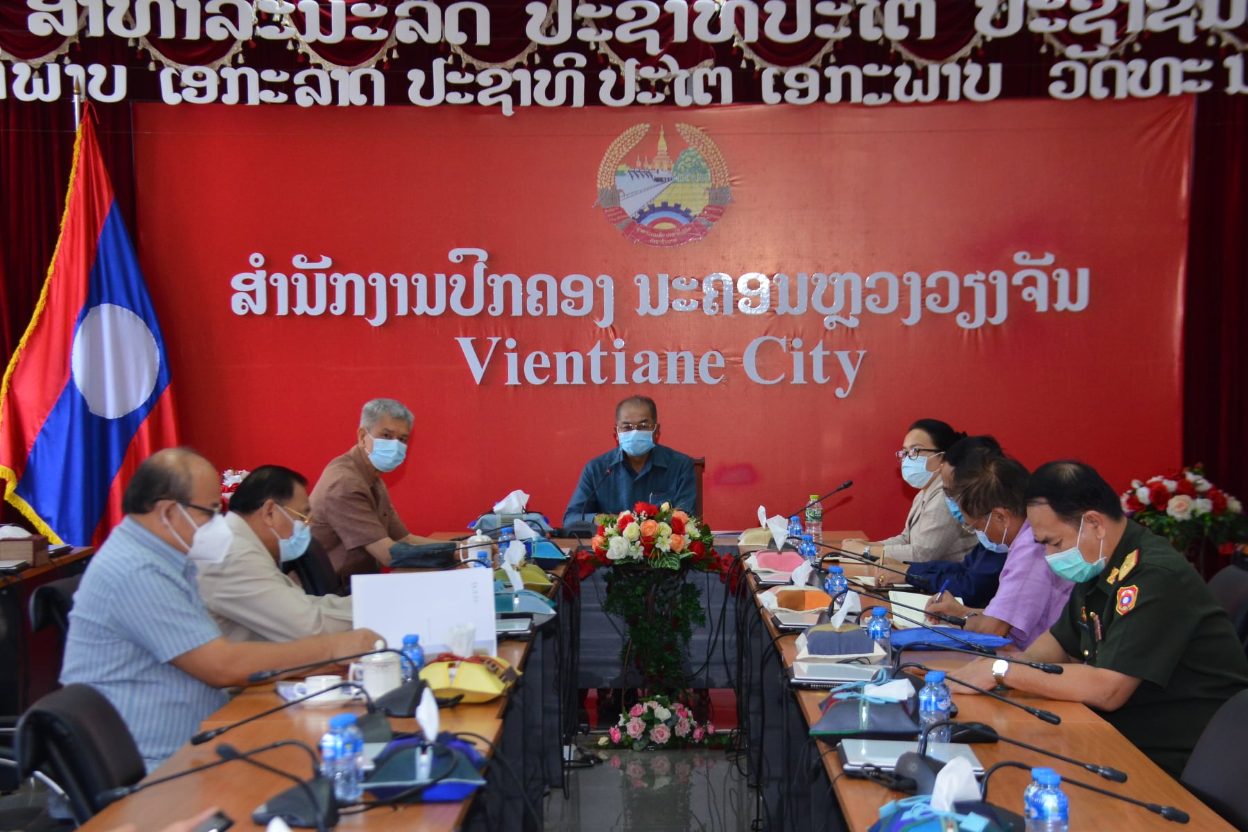 Trung ương yêu cầu Vientiane tăng cường biện pháp phòng chống dịch bệnh Covid-19