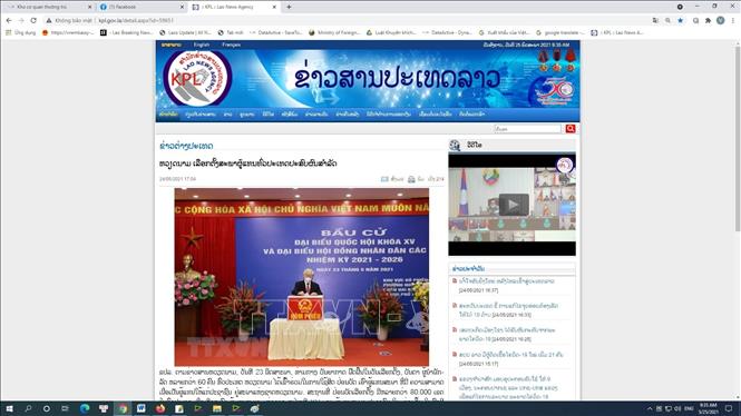 Báo chí Lào đồng loạt đưa tin Việt Nam tổ chức bầu cử thành công