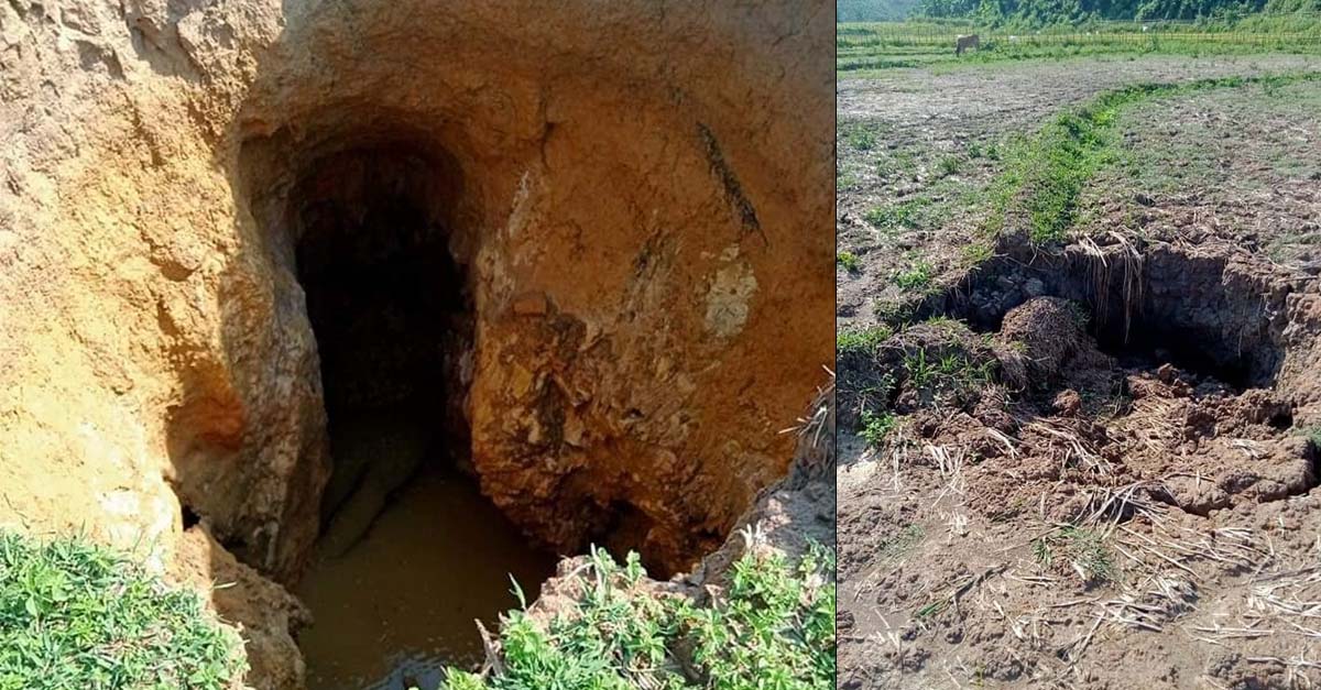 Hố sụt sâu hơn 6m xuất hiện tại tỉnh Bokeo nghi do động đất