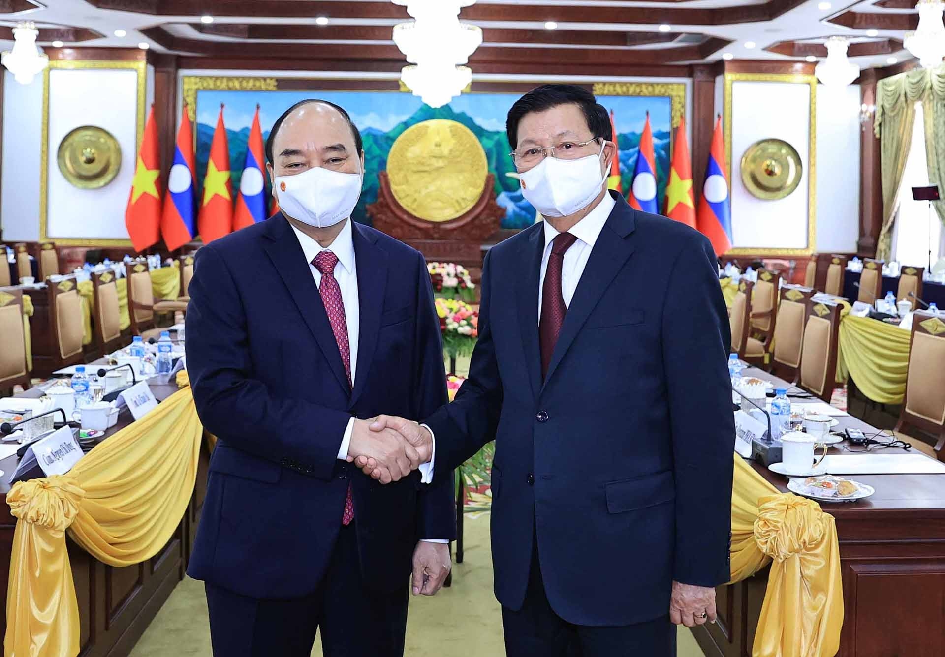 Tổng Bí thư, Chủ tịch nước Lào Thongloun Sisoulith và Chủ tịch nước Nguyễn Xuân Phúc. (Nguồn: TTXVN) Tổng Bí thư, Chủ tịch nước Lào Thongloun Sisoulith và Chủ tịch nước Nguyễn Xuân Phúc. (Nguồn: TTXVN)