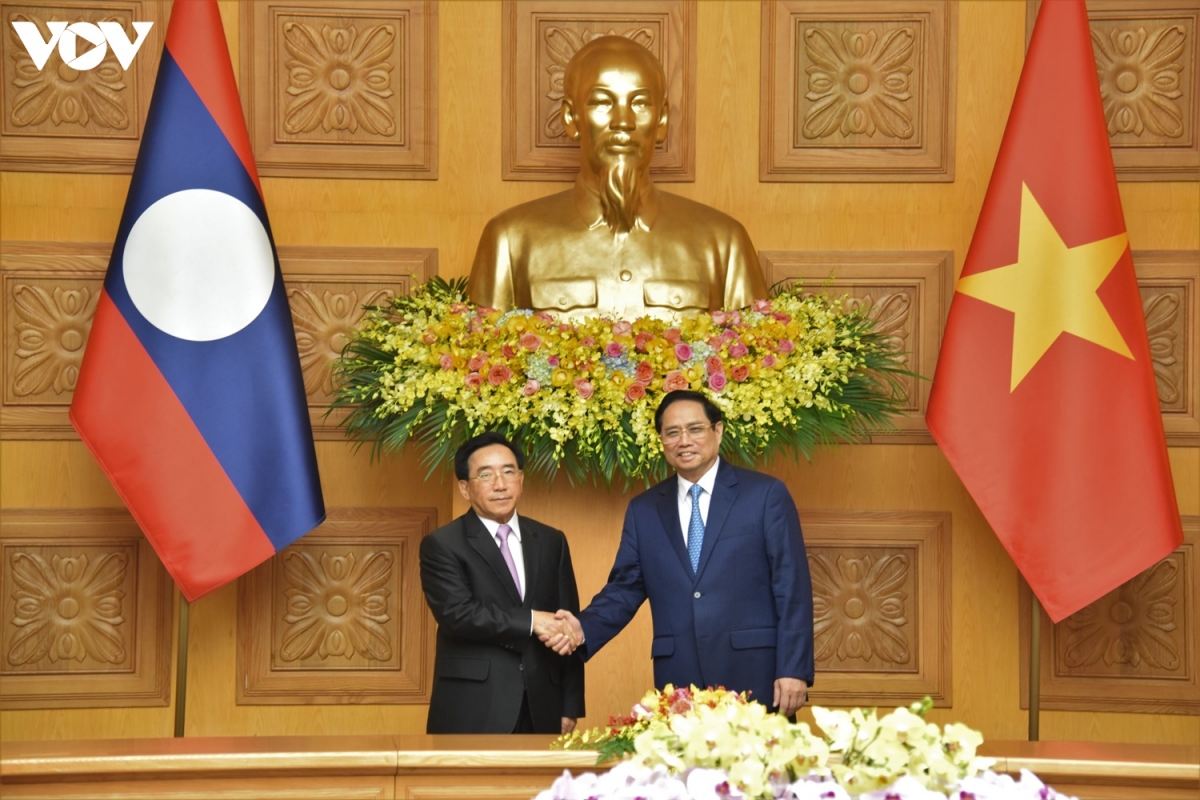 Thủ tướng Phạm Minh Chính hội đàm với Thủ tướng Lào Phankham Viphavanh