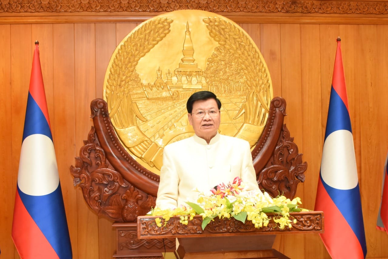 Chủ tịch nước Lào chúc Tết, kêu gọi đồng lòng vượt qua thách thức