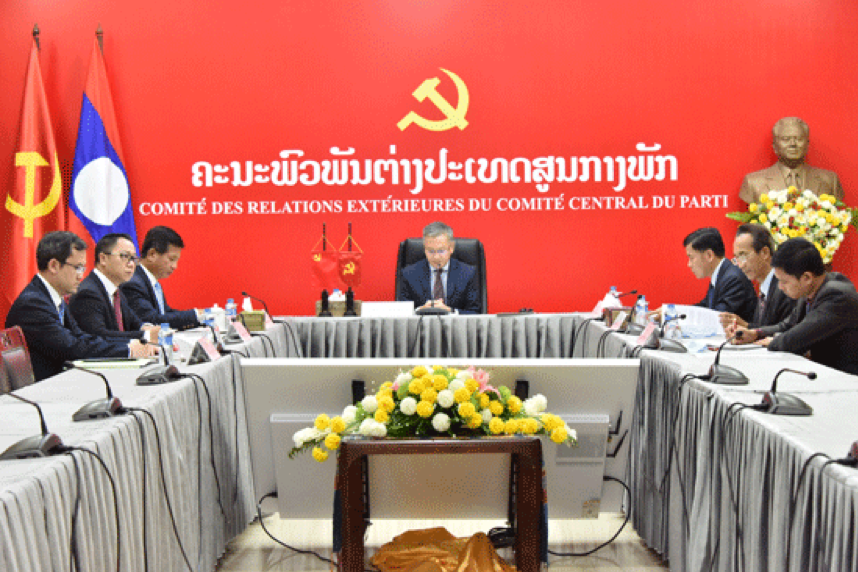 Trưởng ban Đối ngoại Trung ương Lào – Trung Quốc hội đàm trực tuyến