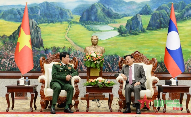 Đại tướng Lương Cường kết thúc chuyến thăm chính thức nước CHDCND Lào