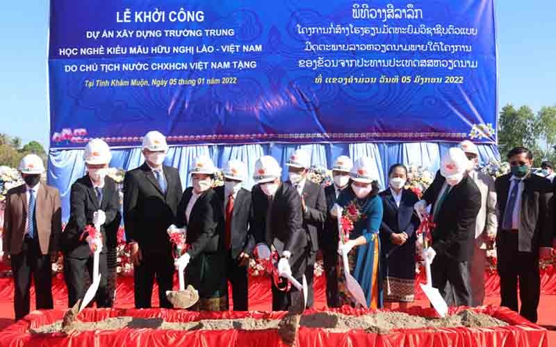 Khởi công xây dựng Trường trung học nghề kiểu mẫu Hữu nghị Lào-Việt Nam