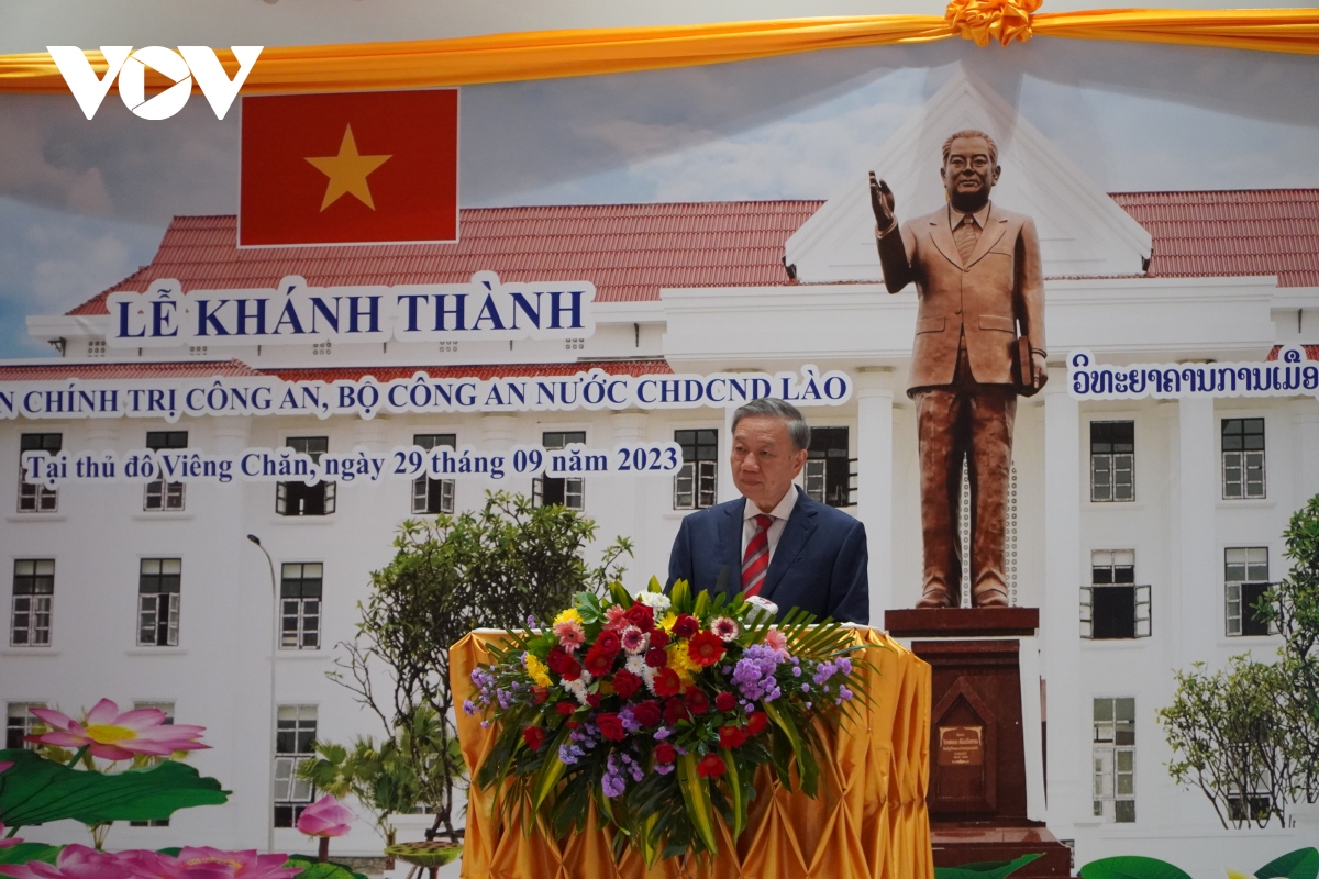 khánh thành học viện chính trị công an nhân dân lào hình ảnh 1 khanh thanh hoc vien chinh tri cong an nhan dan lao hinh anh 1
