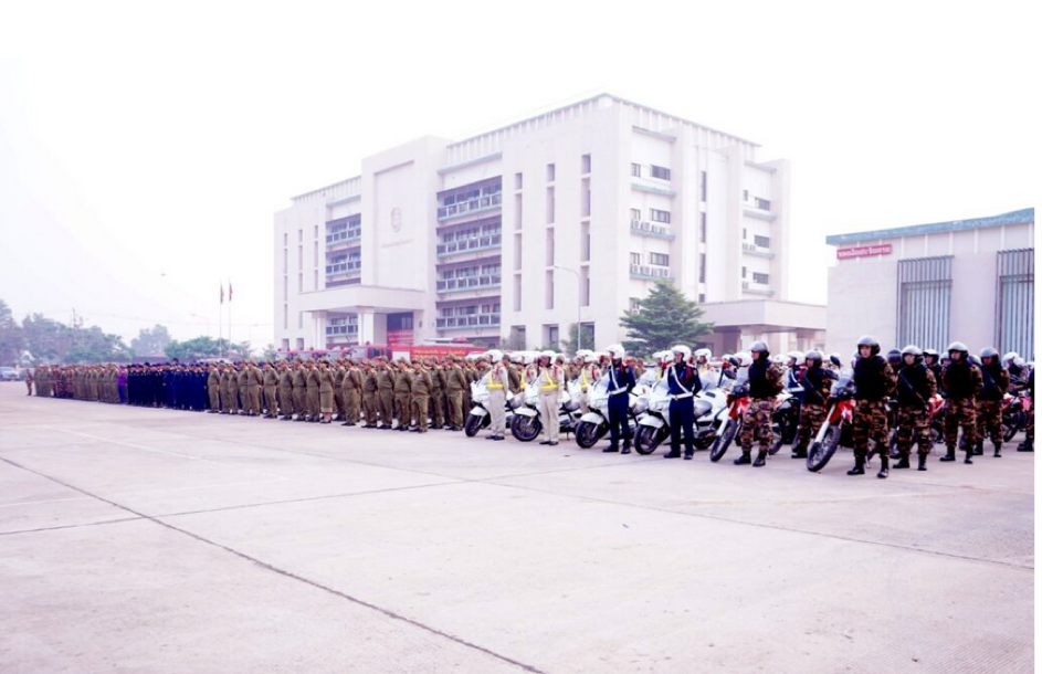 Bộ Công an Lào ra quân chuẩn bị các hoạt động bảo vệ hội nghị cấp cao ASEAN