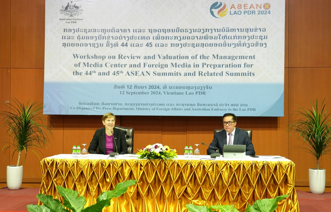 Bộ Ngoại giao Lào rút kinh nghiệm về công tác quản lý truyền thông trước thềm Hội nghị Thượng đỉnh ASEAN lần thứ 44 và 45