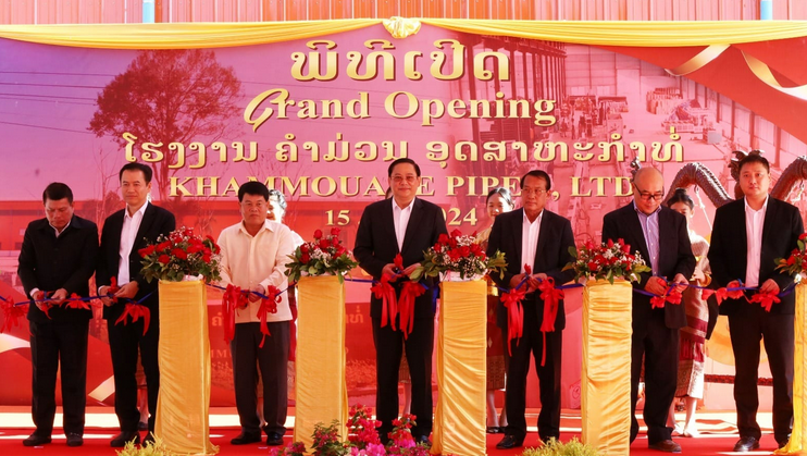 Doanh nghiệp Trung Quốc khai trương Nhà máy sản xuất ống có giá trị đầu tư 4 triệu USD tại tỉnh Khammouan