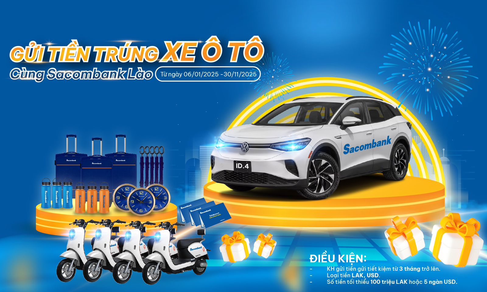 Sacombank Lào triển khai chương trình khuyến mãi tiền gửi năm 2025