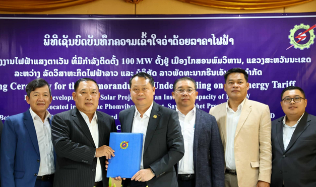 Điện lực Lào ký hợp đồng mua điện năng lượng mặt trời có công suất 100 MW