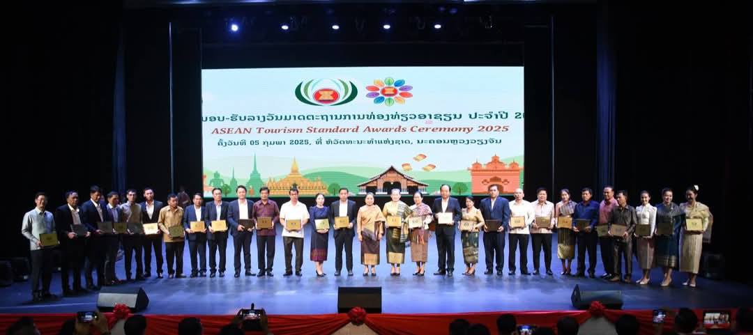 Lào nhận 28 Giải thưởng Tiêu chuẩn Du lịch ASEAN năm 2025