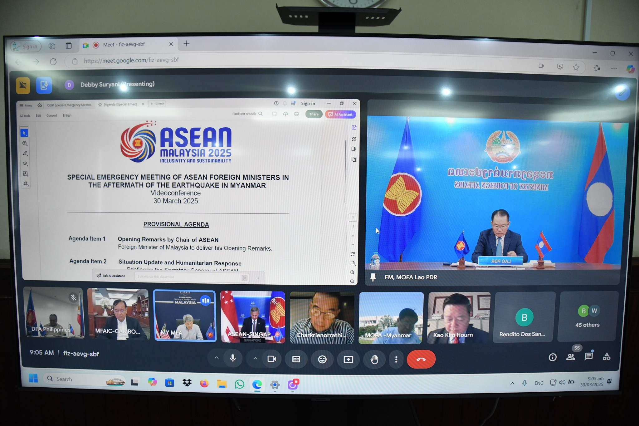 Lào tham dự Hội nghị khẩn cấp đặc biệt của ASEAN về trận động đất tại Myanmar và Thái Lan