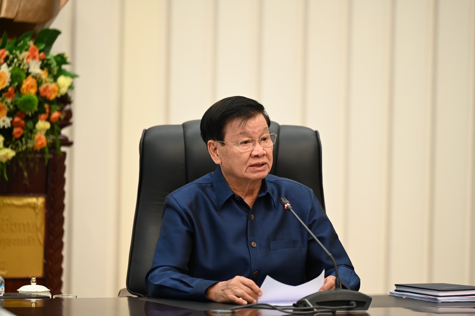 Tổng Bí thư Thongloun Sisoulith chỉ đạo tập trung giải quyết các vấn đề kinh tế – xã hội cấp bách