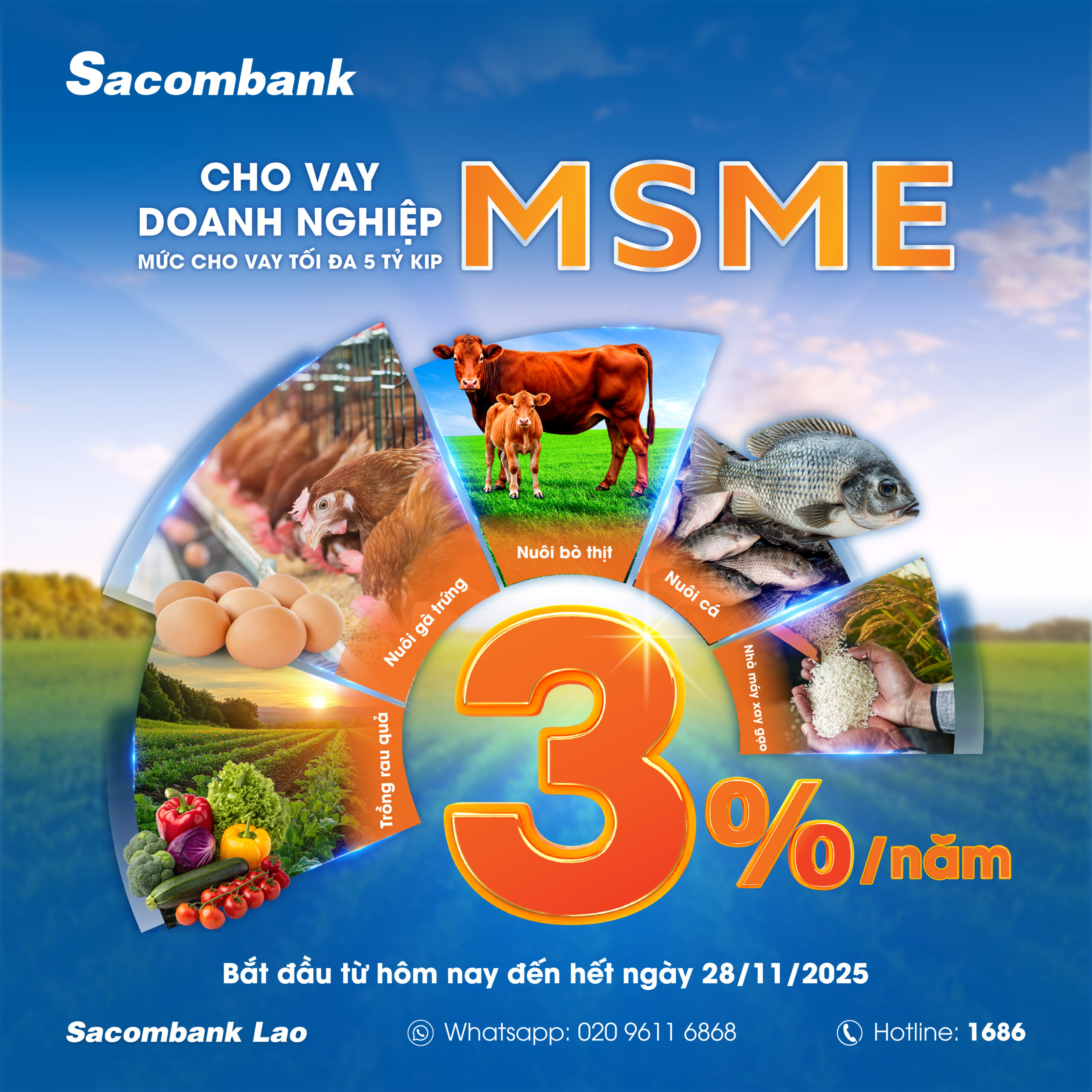 Sacombank Lào triển khai gói vay ưu đãi 3% hỗ trợ doanh nghiệp nhỏ