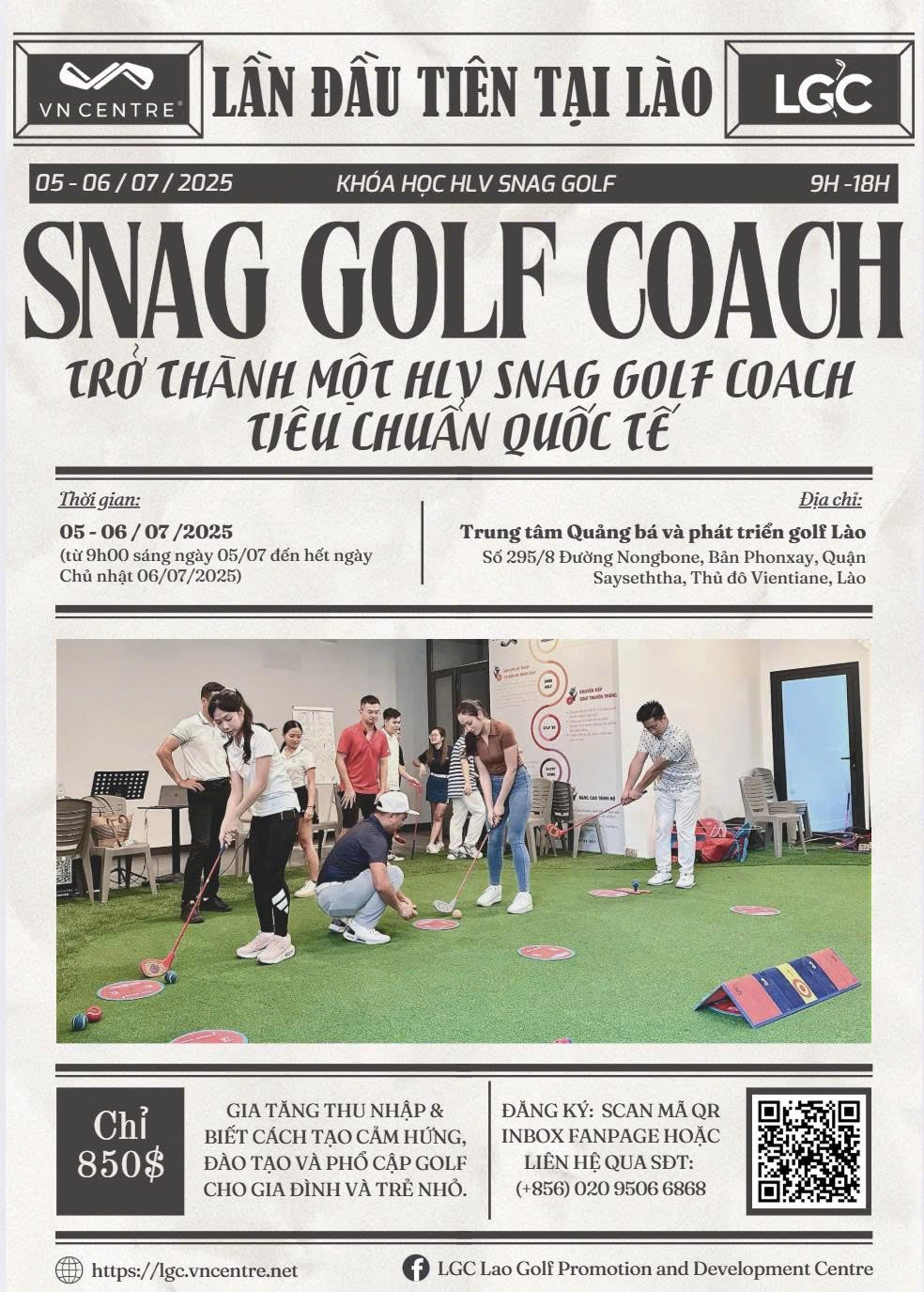 Lào lần đầu tổ chức chương trình đào tạo huấn luyện viên SNAG Golf