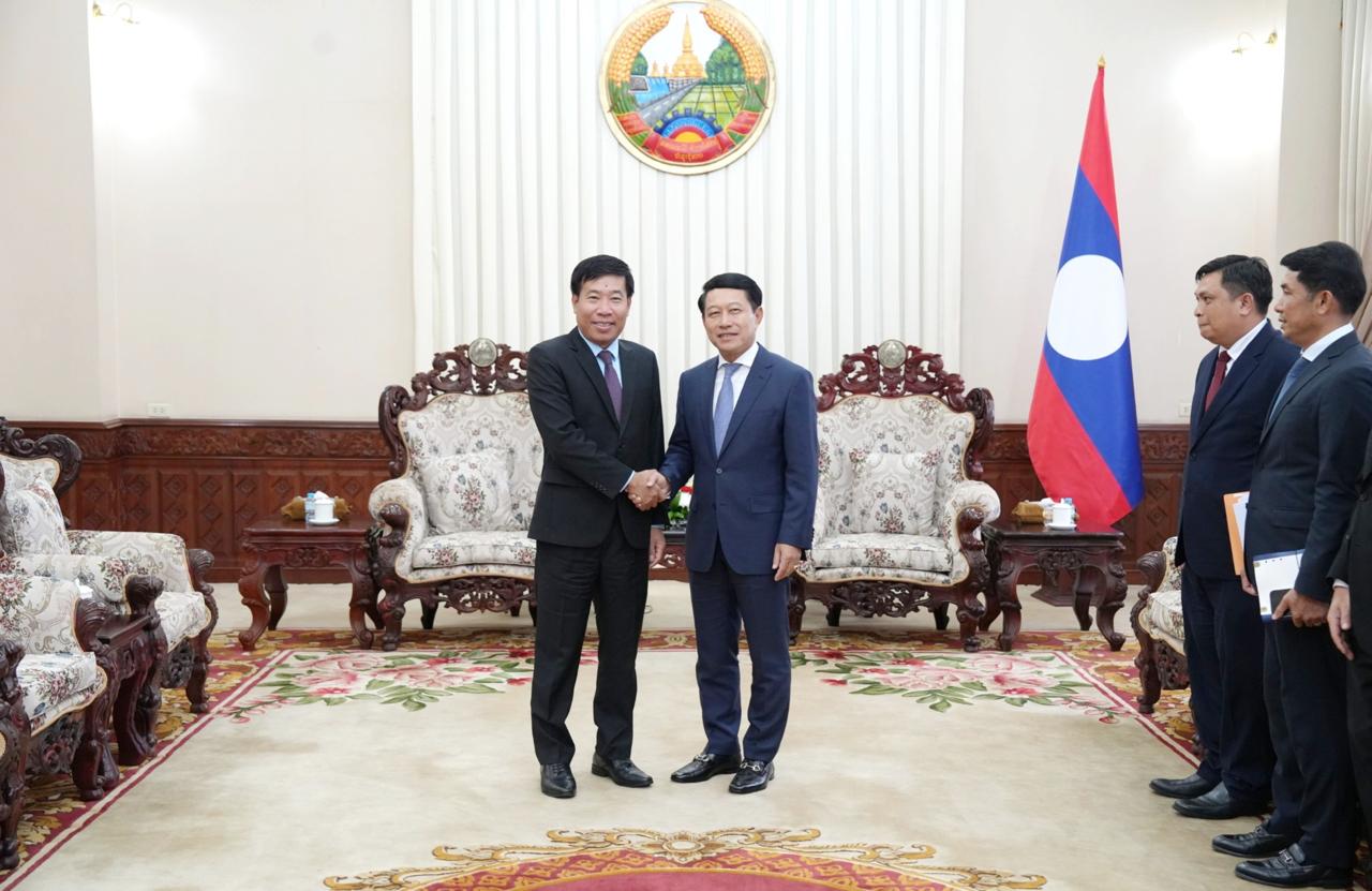 Phó Thủ tướng Lào tiếp Thứ trưởng Ngoại giao Việt Nam Nguyễn Mạnh Cường