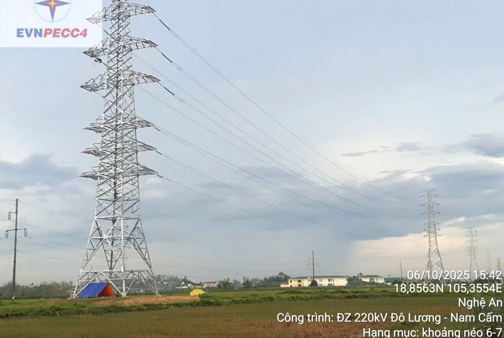Tăng tốc thi công cụm dự án đường dây 220kV nhập khẩu điện từ Lào về Việt Nam