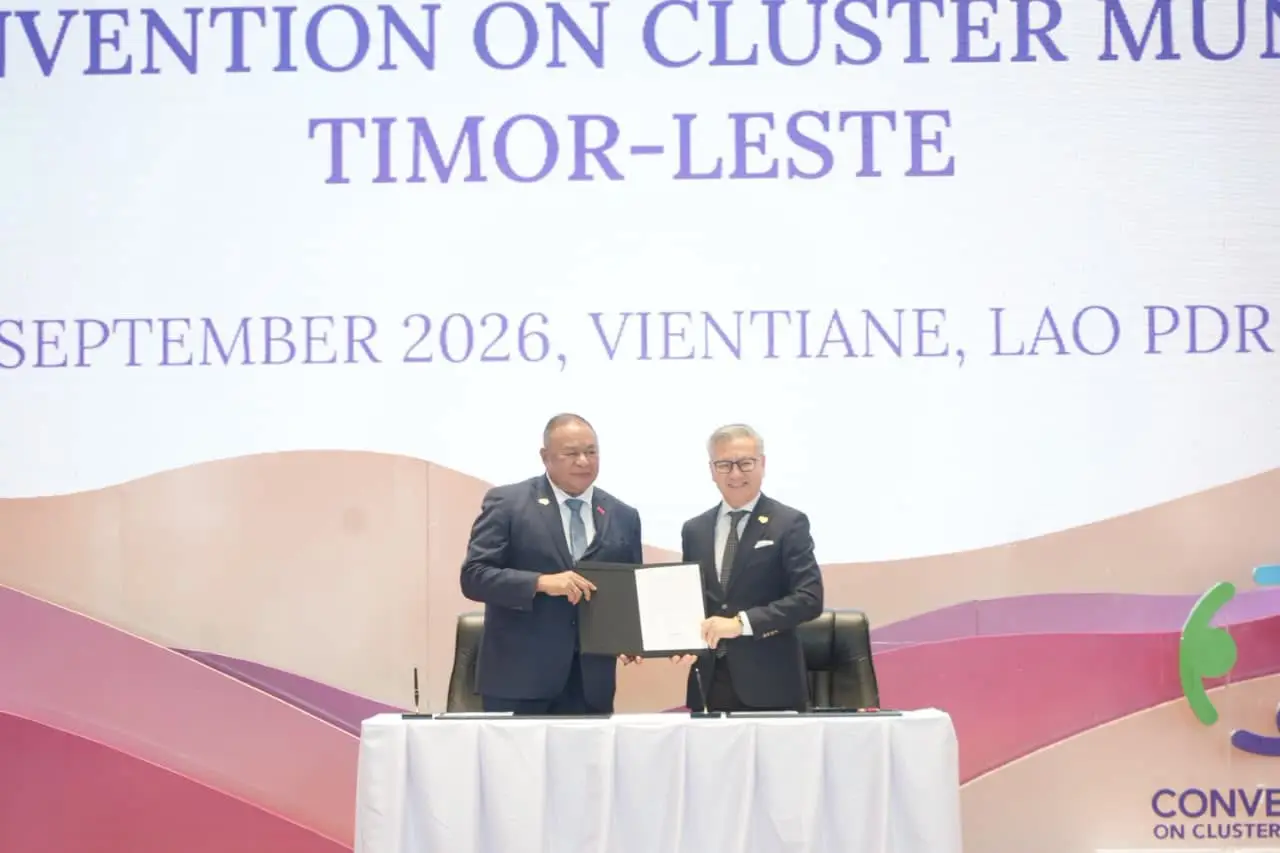 Timor-Leste ký Tuyên bố gia nhập Công ước Cấm bom, đạn chùm tại Viêng Chăn