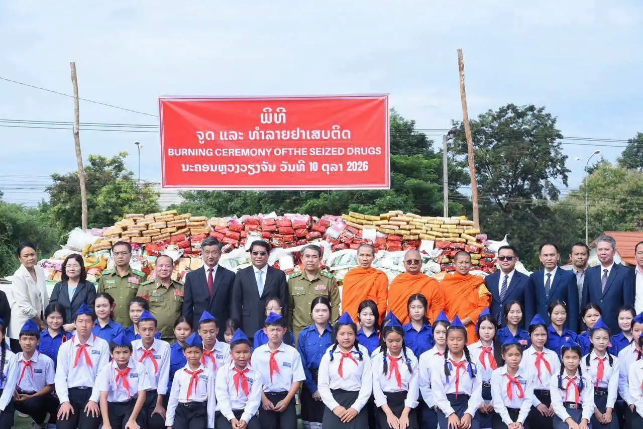 Lào tiêu hủy gần 3,9 tấn ma túy nhân Ngày Quốc gia phòng, chống ma túy