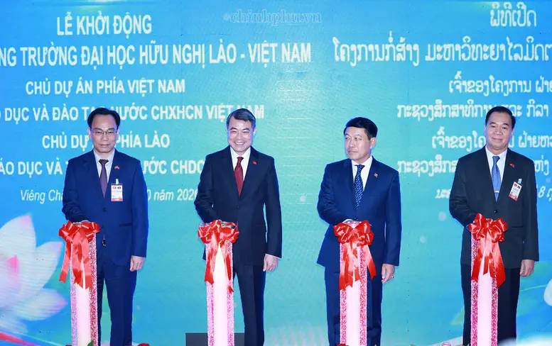 Hai Thủ tướng dự lễ khởi động xây dựng Trường Đại học Hữu nghị Lào – Việt Nam