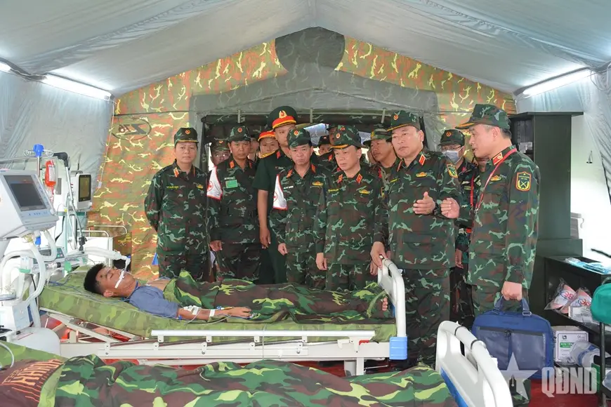 Tổng duyệt Diễn tập chung về phòng thủ dân sự giữa quân đội ba nước Việt Nam-Lào-Campuchia
