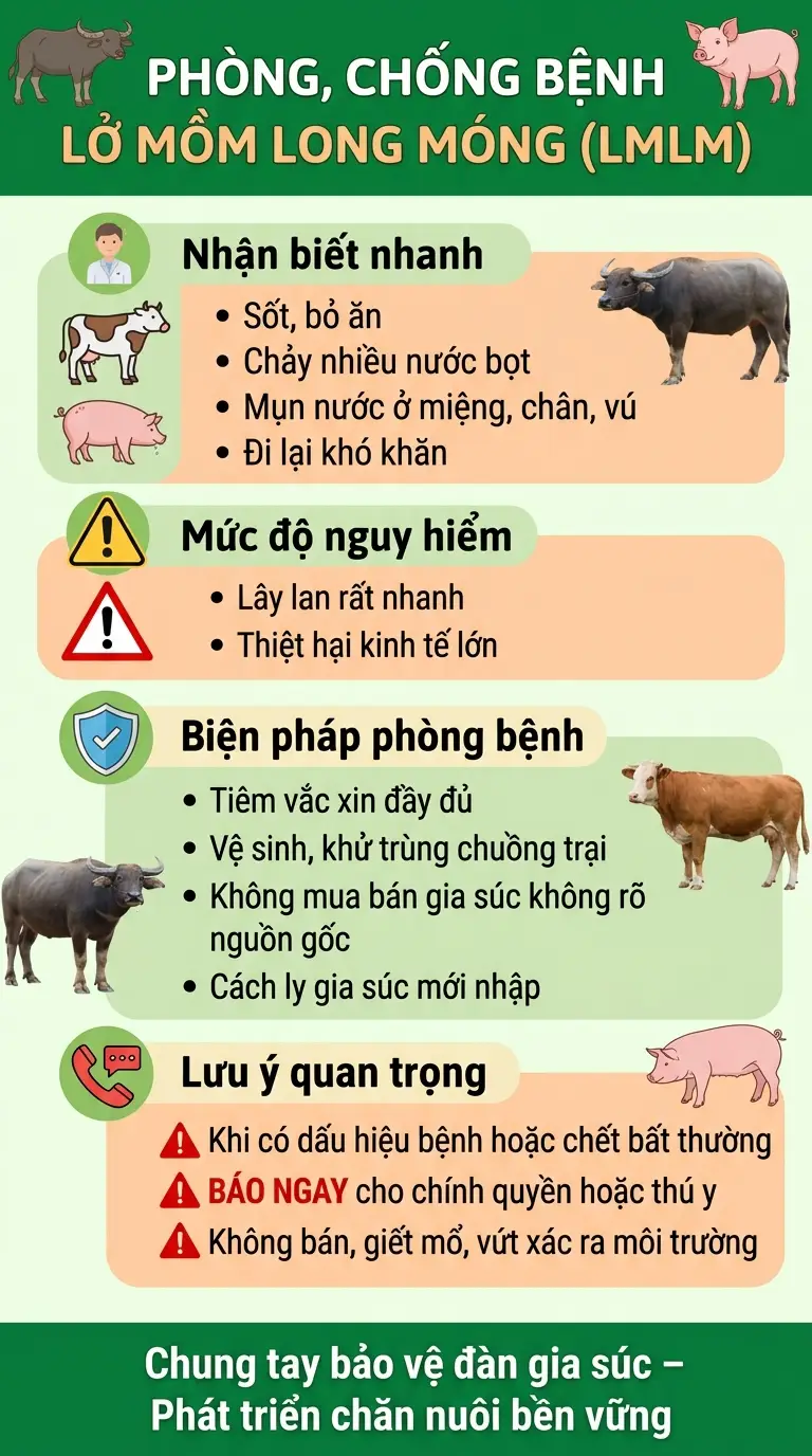 Champasak cảnh báo dịch lở mồm long móng trên đàn trâu, bò